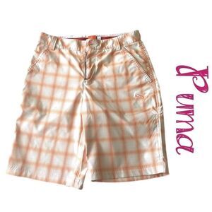 Puma Casual Golf White/Orange Shorts Sz 28